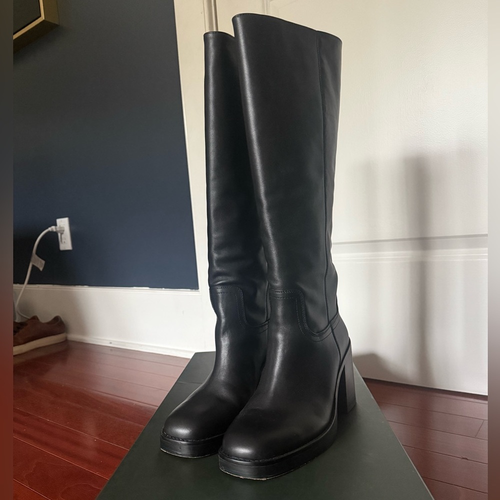 Silent D Porscha Black Leather tall boot